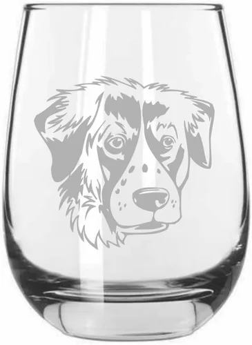 Miniatura 159 de Sakhalin Husky Dog - Copa de vino grabada personalizada de 15.25 onzas sin tallo