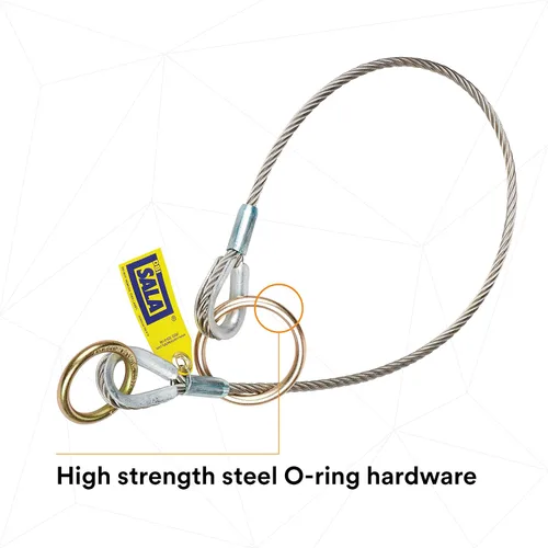Miniatura 6 de 3M DBI-SALA 5900550 Conector de anclaje, adaptador de amarre de cable de 4 pies, tipo pasante, plateado