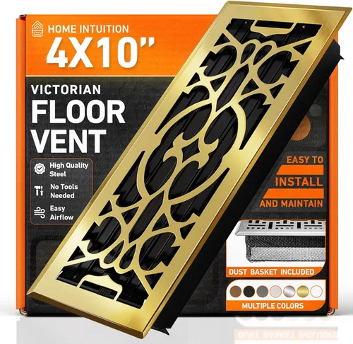 Miniatura 33 de Cubiertas de Ventilación de Piso 4X10 Registro de Piso con Cubierta de Malla Trampa, Calor y Aire, Ventilación de Piso Metálica Transitable