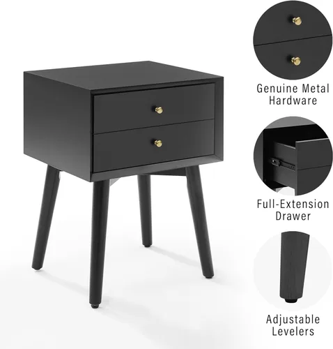 Miniatura 7 de Crosley Furniture Landon - Mesita de noche con cajón, color negro mate