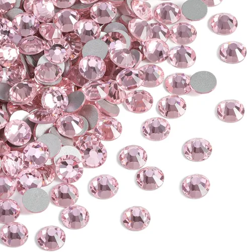 Miniatura 40 de Beadsland 2880 piezas de diamantes de imitación de cristal con reverso plano, gemas redondas para decoración de uñas y manualidades, cristal, SS16