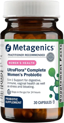 Metagenics UltraFlora Probiótico Completo para Mujer - Fórmula multibeneficio 5 en 1 estable para la salud digestiva, inmune, vaginal, urogenital y