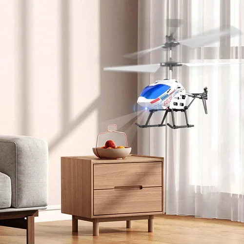 Miniatura 2 de DEERC Helicóptero de Control Remoto, Helicópteros RC de 3.5 Canales con Retención de Altitud y Giroscopio para Principiantes, 2 Carcasas, Luz LED