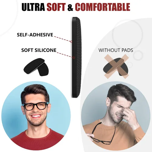 Miniatura 3 de SIGONNA Almohadillas antideslizantes para la nariz para gafas de sol de 0.020 in - Almohadillas de silicona para puente de nariz - Empuñaduras