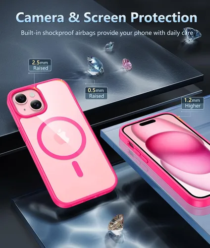 Miniatura 1484 de FNTCASE Funda para iPhone 13 Pro-Max: Fundas magnéticas transparentes compatibles con Magsafe Slim anti amarillamiento protección contra caídas