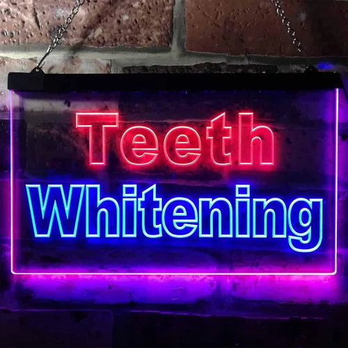 Miniatura 2 de ADVPRO Teeth Whitening Dentist Display Dual Color LED Neon Sign Blue & Red 24" x 16" st6s64-j0996-br
