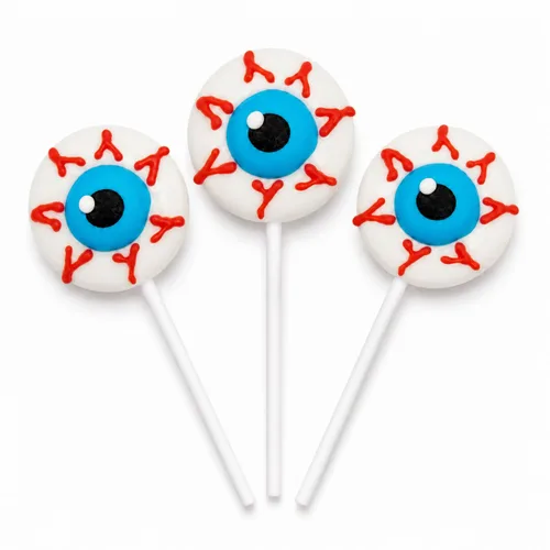 Fruidles Piruletas de Halloween con forma de globo ocular, rellenos de bolsas de fiesta de truco o trato (paquete de 12)