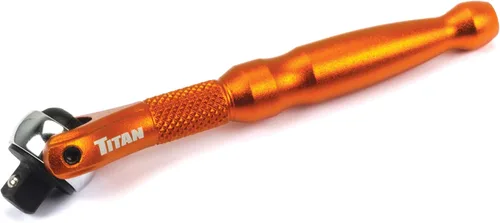 Titan Tools 11322 - Destornillador con trinquete micro de 1/4 de pulgada x 4 pulgadas y 90 dientes - Naranja