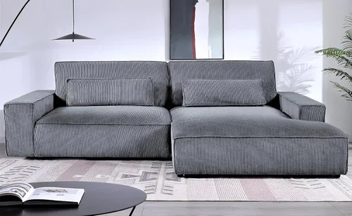 Miniatura 16 de Container Furniture Direct Luxe - Sofá modular de dos piezas de gran tamaño para sala de estar, sofá en forma de L con diván, tapizado con tela