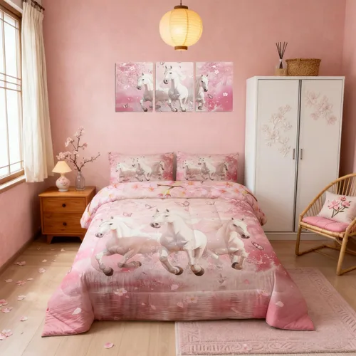 Miniatura 12 de Castle Fairy Daisy Florals Comforter Set Twin Size,Hippie Flowers Bedding Set,Kids Boys Adults Bedroom Decor,70s Retro Floral Super Soft Duvet