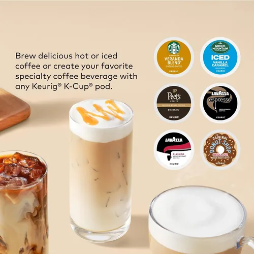 Miniatura 11 de Keurig K-Café Barista Bar Cafetera y espumador de una sola porción, con 3 tamaños de preparación, capacidad de café caliente y frío, botón
