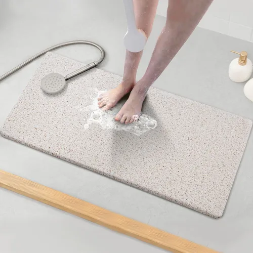 Miniatura 22 de Asvin Tapete de Baño con Textura Suave, para Ducha, Bañera, 24x16 Pulgadas, Libre de Ftalatos, Antideslizante, Tapetes Cómodos para Bañera