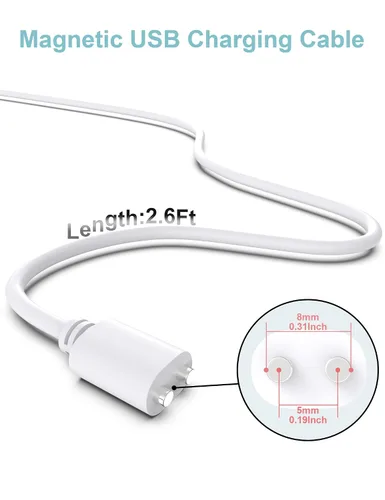 Miniatura 4 de Cable de carga de repuesto magnético USB DC de 2.6 pies - Blanco (0.197 in/0.2 pulgadas)