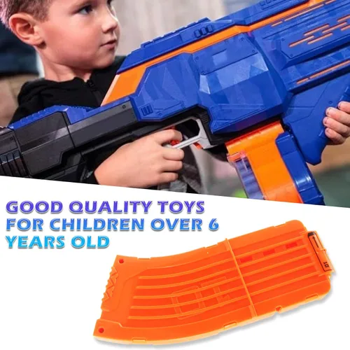Miniatura 5 de BOROLA 10 dardos curvados cargador cargador clip de recarga rápida compatible con Nerf Elite (naranja, 3 piezas)