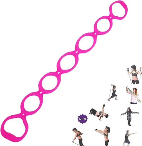 Miniatura 10 de Banda de ejercicio de resistencia elástica de 7 anillos, banda Miracle Miles, estiramiento de yoga, brazo, hombros, pies, piernas fitness, gimnasio