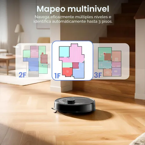 Miniatura 8 de Lefant LiDAR Robot Aspirador y Trapeador Combo, 75 días de autovaciado, 6000Pa potente Scution, mapeo de varios pisos, zonas prohibidas, 140 minutos