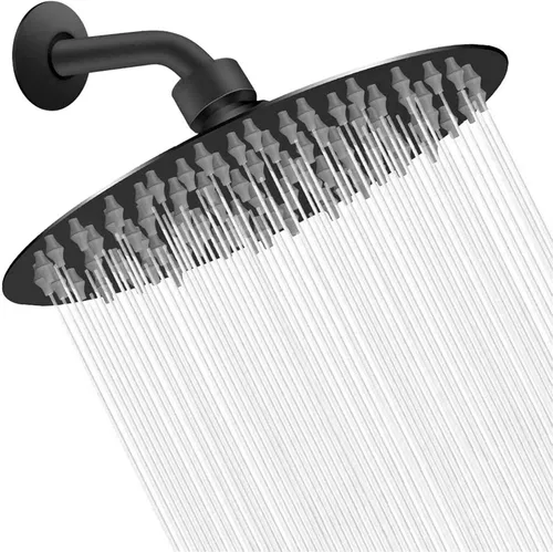 Miniatura 8 de NearMoon Cabezal de ducha redondo con brazo de ducha, ducha grande de acero inoxidable, cobertura de cuerpo completo (12 pulgadas, acabado cromado)