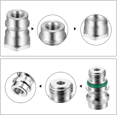 Miniatura 5 de Mudder 4 piezas VA-LH11 A/C Pro R-12 a R-134a kit de piezas de modificación, adaptador de conversión de adaptación compatible con rosca SAE de 1/4