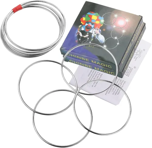 Acxico 2 unids 3.9 in de diámetro chino vinculación anillos cuatro anillos serie etapa calle magia espectáculo magia truco juguetes