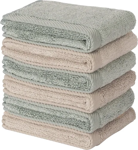 Miniatura 9 de Mother-Earth Paquete de 6 paños de baño de 12 x 12 pulgadas, toallas faciales suaves y absorbentes, paños de lavado de secado rápido para pieles