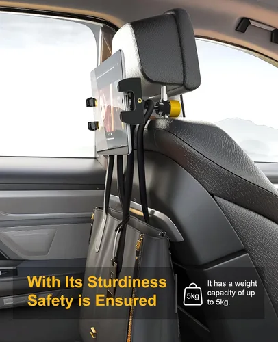 Miniatura 5 de LINCO Soporte para tablet para asiento trasero – Soporte ajustable para iPad para coche – Soporte de tableta de coche para viajes – Se adapta a