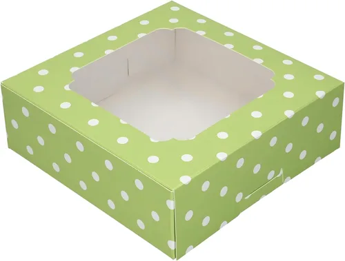 Miniatura 17 de Paquete de 20 cajas de panadería con ventana pequeñas de 6 x 6 x 2 pulgadas para galletas, dulces, pasteles, brownie, pastel de gasa, tarta, tarta