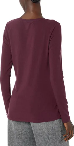Miniatura 3 de Tienda Essentials - Camiseta de manga larga y con cuello redondo para mujer, corte clásico (disponible en talla extragrande)