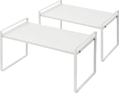 Miniatura 8 de Nxconsu Paquete de 2 estantes apilables para gabinete, organizador elevador para armario de cocina, despensa, encimera, organización del hogar