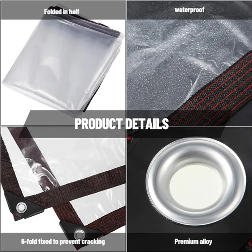 Miniatura 4 de Shappy Lona transparente impermeable con ojales, cubierta de gallinero, lona resistente impermeable, cuerda elástica, aislamiento