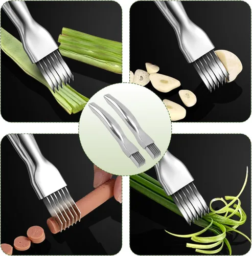 Miniatura 2 de Shred Silk The Knife, 2026 Nuevo cuchillo multifuncional de acero inoxidable picado de cebolla verde, herramienta de rebanar de cocina para 3