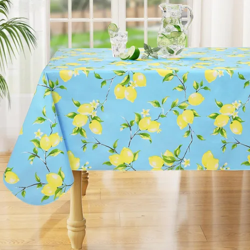 Miniatura 15 de misaya Mantel rectangular de vinilo impermeable, mantel lavable con reverso de franela, mantel de plástico para cena, picnic, interior y exterior