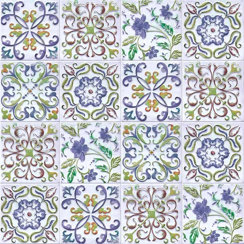 Miniatura 10 de Wudnaye Papel tapiz bohemio para despegar y pegar, papel de contacto de azulejos de imitación de 17 x 118 pulgadas, patrón de azulejos, extraíble