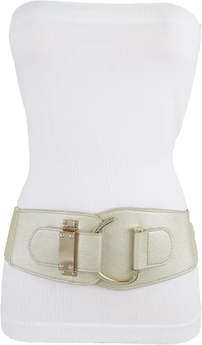 Miniatura 26 de TFJ - Cinturón ancho de moda para mujer, cintura alta, hebilla de gancho de metal dorado, talla XS, S, M, L, XL
