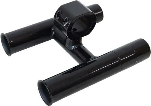 Miniatura 9 de Soporte para caña de pescar T-Top Twin Aluminio con abrazadera de 1-1/2 ", 1-7/8 ", 2 pulgadas horizontal o vertical torre de pesca/poste