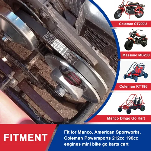 Miniatura 2 de Correa de transmisión Go Kart serie 30 para 212cc 196cc 6.5hp Coleman KT196 CK196 GK200 Manco Dingo TrailMaster Go Kart Cart Baja Warrior Mini Bike
