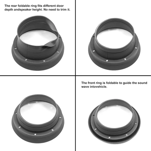 Miniatura 4 de RECOIL SPB65K - Juego de 4 deflectores plegables de silicona de 6.5 pulgadas, para mejorar la calidad del sonido y protección del altavoz, cuatro