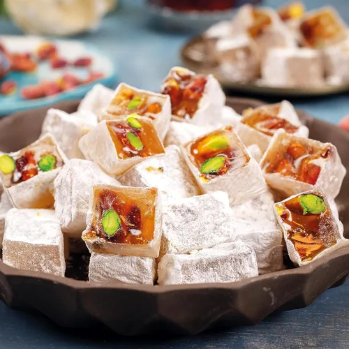 Miniatura 6 de Hazer Baba Delicias Turcas con Pistacho, Caja de bocadillos gourmet, Tradicional, Bocadillo vegano, Lokum turco, Dulces únicos, Loukumi, Delicias