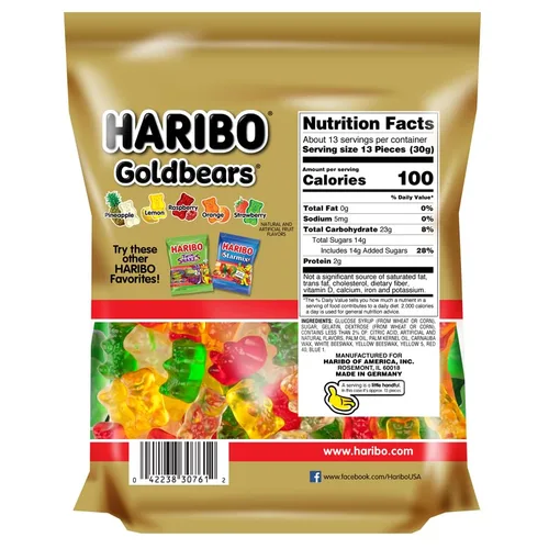 Miniatura 2 de HARIBO Goldbears Gummi Candy - Bolsa de pie resellable de 14 onzas