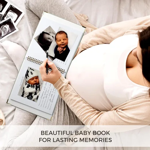 Miniatura 16 de Libro de recuerdos de bebé para niños y niñas – Libro atemporal para bebés de 5 años – Libro de recortes de diario neutro o álbum de fotos