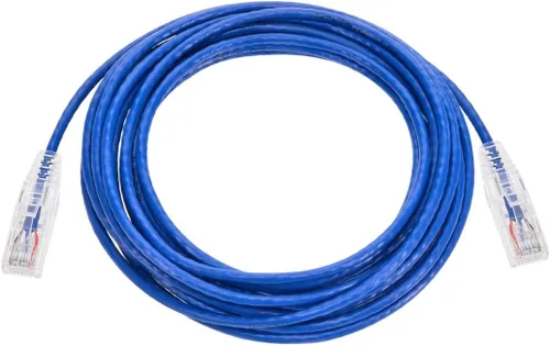 Miniatura 4 de Monoprice Cable de conexión de nivel de componente azul Cat6 de 14 pies UTP 28AWG 550MHz de cobre puro sin enganches, RJ45 SlimRun Series Cable