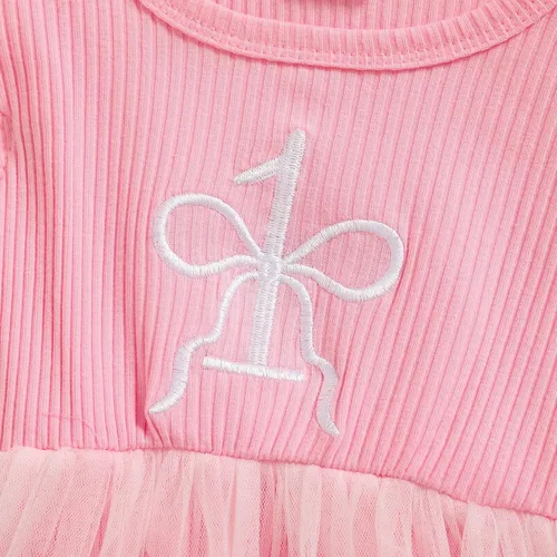 Miniatura 10 de GRNSHTS Traje de bebé niña 1er cumpleaños traje acanalado tul mameluco princesa pastel Smash sesión de fotos ropa + diadema