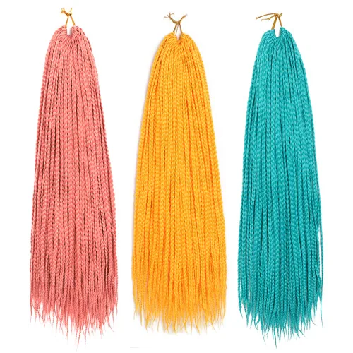 Miniatura 9 de Extensiones de cabello trenzado tipo box de 24 pulgadas, hechas a mano, para mujeres y niñas, extensiones de cabello trenzado, 24#, 3 paquetes, 22