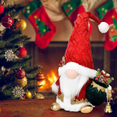 Miniatura 4 de Decoraciones navideñas de gnomo artesanal – Figura de Gonk nórdico de gran tamaño de 18 pulgadas, bonita decoración escandinava del enano Tomte