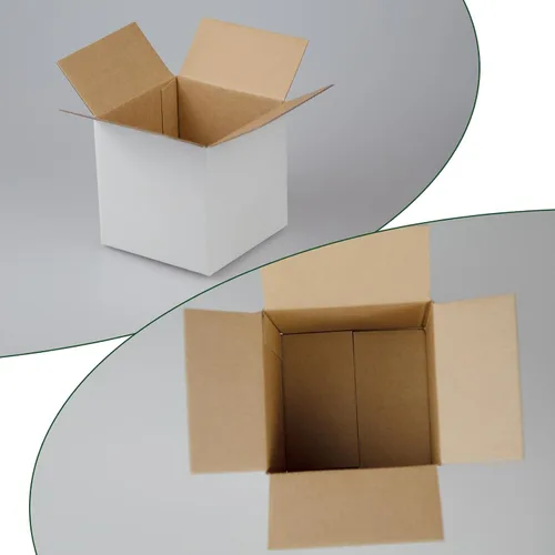 Miniatura 3 de Cajas de envío de 4 x 4 x 4 pulgadas, juego de 40, caja de cartón corrugado blanca para envío postal de documentación para pequeñas empresas Blanco