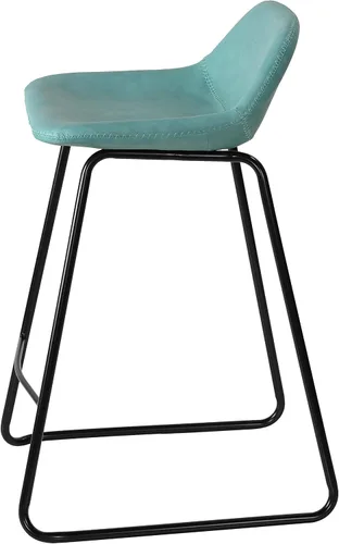 Miniatura 4 de Cortesi Home Ava - Taburetes de piel sintética color negro carbón (juego de 2)