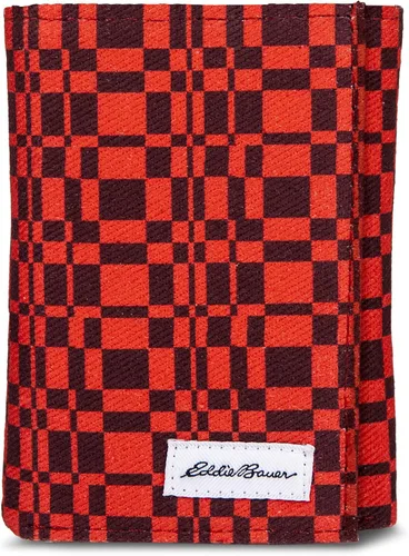 Miniatura 14 de Eddie Bauer Men's Fabric Trifold Wallet Money Clip RFID Protection ID Window Genuine Leather EDC