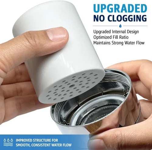 Miniatura 2 de Paquete de 4 cartuchos de repuesto de filtro de ducha de 15 etapas, filtro de ducha para agua dura, universalmente compatible con cualquier diseño