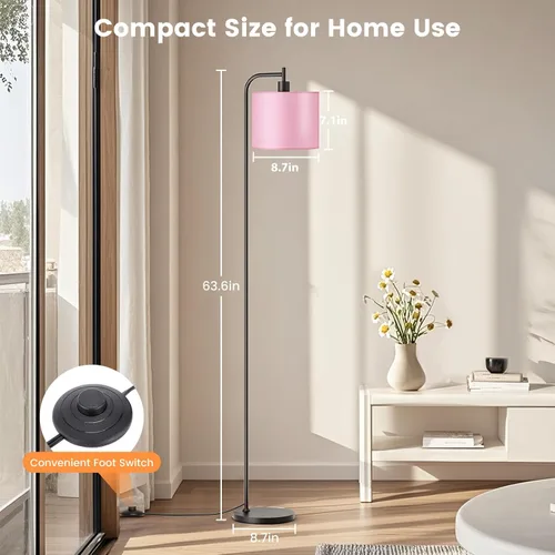 Miniatura 5 de SIBRILLE Lámpara de pie con pantalla de lino, lámpara de pie alta regulable con control remoto y 3 temperaturas de color, modernas lámparas de pie
