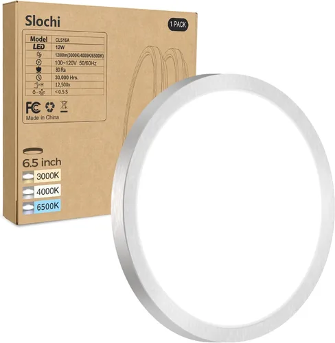 Miniatura 9 de Paquete de 2 lámparas LED de techo empotradas, 3000K-4000K-6500K y equivalente a 100W, lámpara de techo empotrada moderna para cocina de 15W