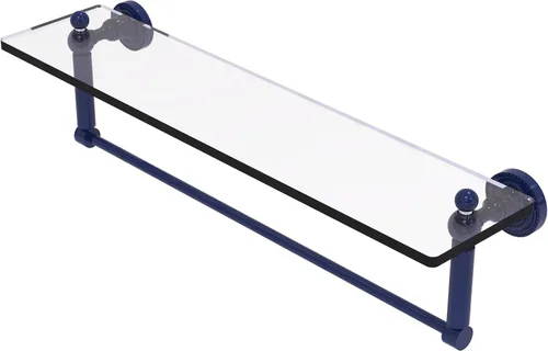 Miniatura 16 de Allied Brass DT-1TB/16-PB Estante de vidrio con toallero, 16 pulgadas x 5 pulgadas Latón pulido